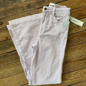 ROLLA'S Women's Light Pink Corduroy Flare Jeans